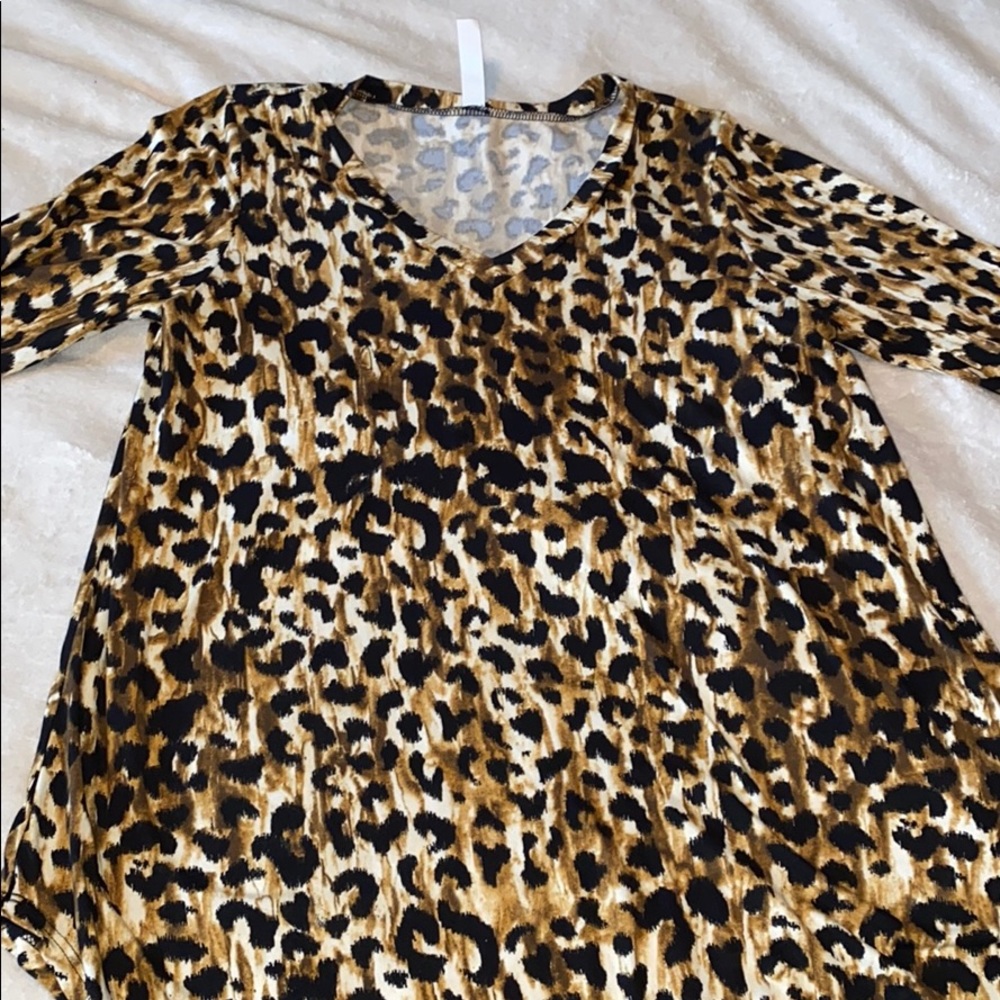 3 Quarter Sleeve Cheetah Print Shirt